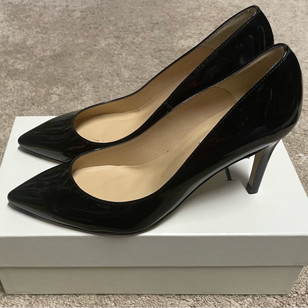 NEW LK Bennet Floret Black Patent Heels
